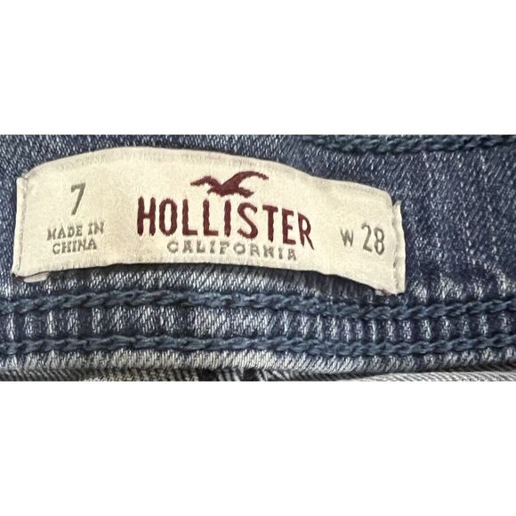 Hollister Distressed Short Shorts Denim Jeans Juniors Womens 7 Waist 28… - Picture 6 of 12